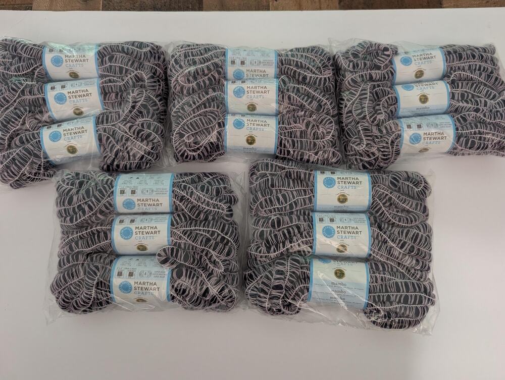 Martha Stewart Crafts Lion Brand Mambo Yarn Purple Caterpillar 15 Lot 75 Yds